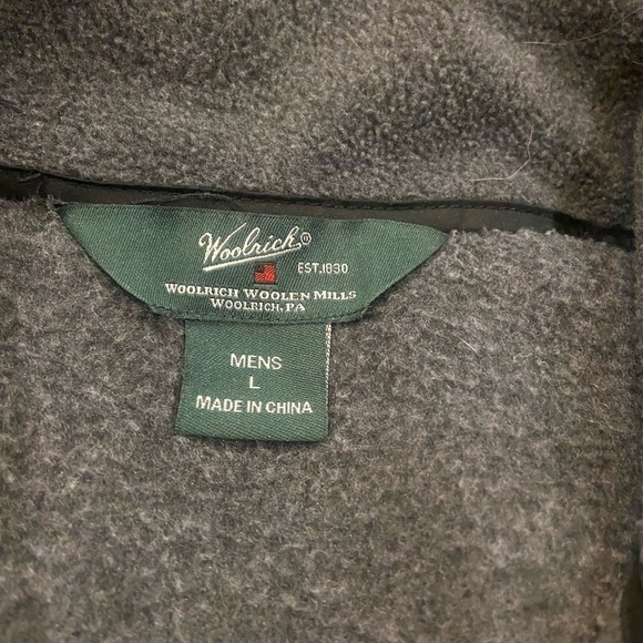 Woolrich Men Large Grey Full Zip Vest Fleece Drawstring Bottom Outdoor Camp - Picture 9 of 11